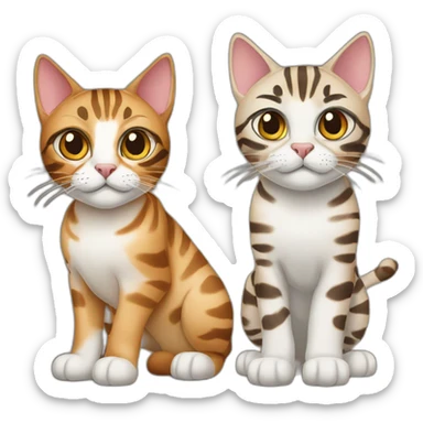 Two Bengal cats of different colours. sticker