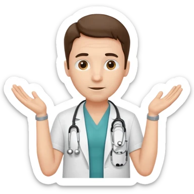 The doctor shrugging his shoulders sticker