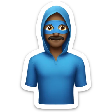 masked man in blue shirt sticker