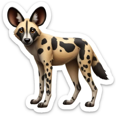 african wild dog sticker