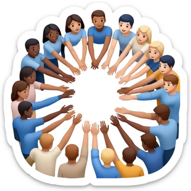 Authentic blue circle people connection. Instead of "networking," it's about cultivating meaningful relationships, being transparent, and lifting each other up. sticker