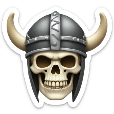 Skeleton wearing a Viking hat sticker