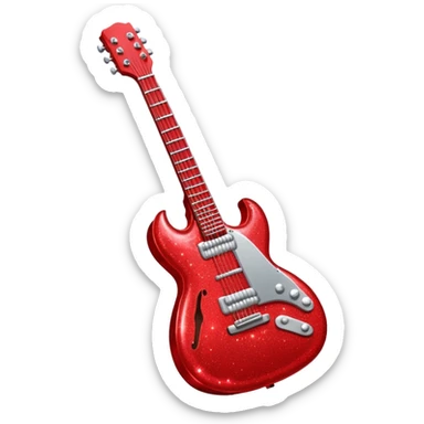 red glitter guittar sticker