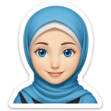 Turkish beautiful finish Konya girl blue eyes with hijab and islamic dress she Winking  sticker