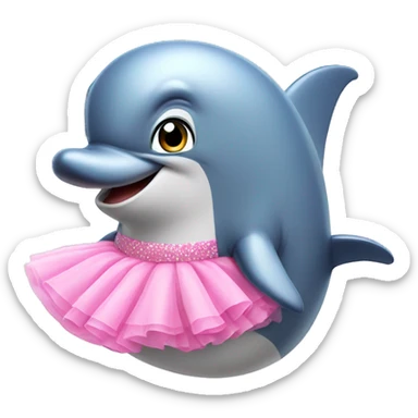 Dolphin wearing pink tutu sticker
