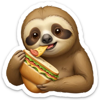Sloth inhaling a sandwich  sticker