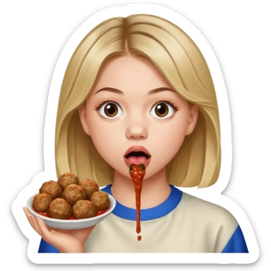 Sydney Sweeney licking Kevin harts meatballs sticker