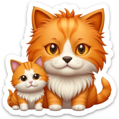 A happy cat emoji + A cool dog emoji sticker