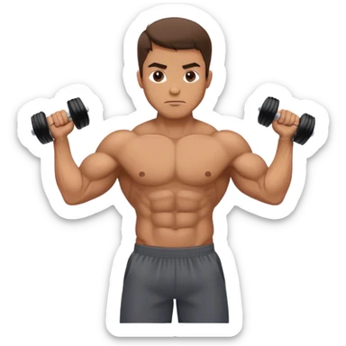 man forearms dumbbell exercise sticker