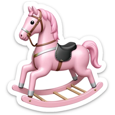 Pastel pink rocking horse toy sticker