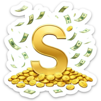 Letters A A C with money falling around it sticker