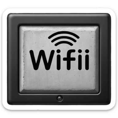 A Block saying "wifi" lying on a street in a quiet village sticker