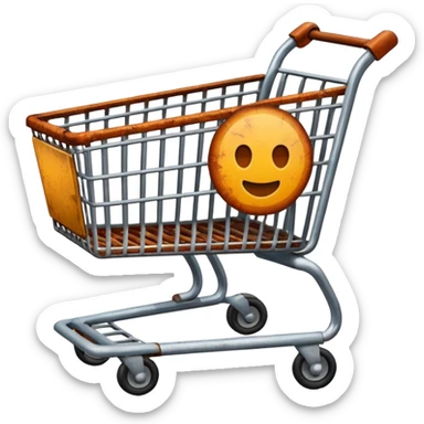 shopping cart vintage like a sticker sticker