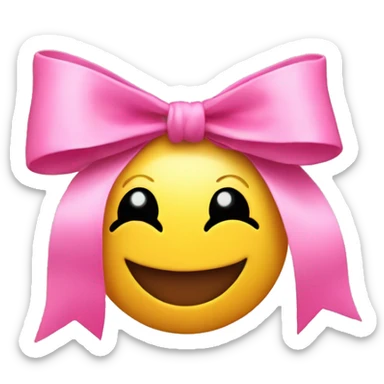 Smiley face with pink bows sticker