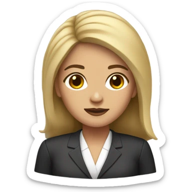 Female lawyer with light skin and dark brown hair sticker