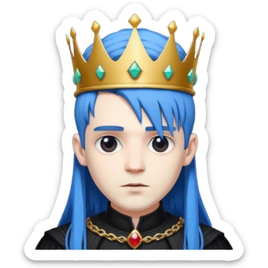 blue haired goth king sticker