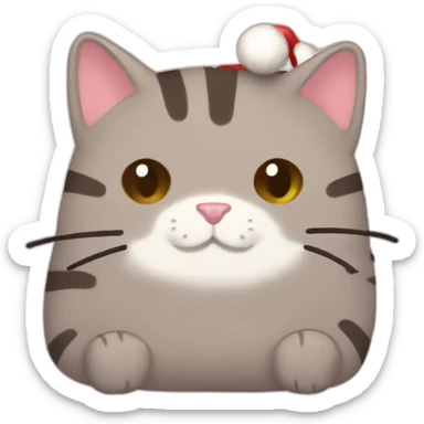 Smiling Christmas pusheen cat sticker