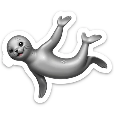 seal in back flip pose sticker