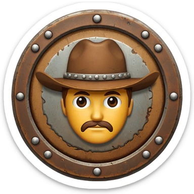  brown western badge sticker