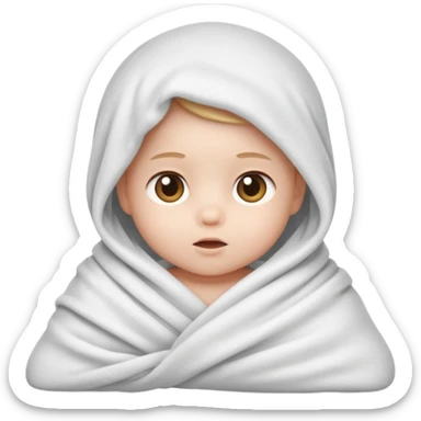 camera with a baby wrapped in a blanket sticker