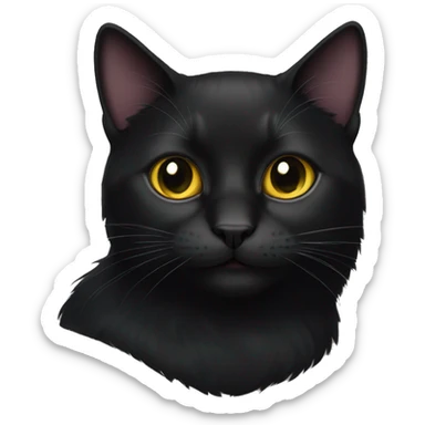 Black cat sticker