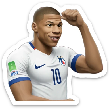 Kylian mbappe, france, world cup, buff sticker