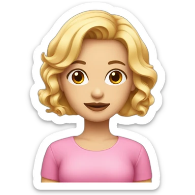 Mujer rubia con rosado cabello corto sticker