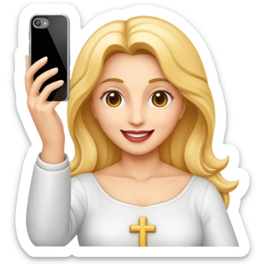 emoji della madonna vestita di BIANCO  con SCATTA UN SELFIE
 sticker