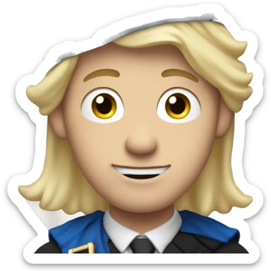 Scottish guy with blonde hair waving hand to say hello with a Scotland flag in the background  sticker