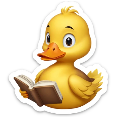 duck with book sticker