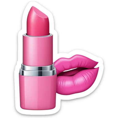 pink version of 💋, with no detail on the mouth, just the outline of the lipstick with the little grooves like the original sticker