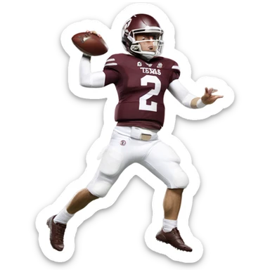 Johnny Manziel in Texas a@m uniform doing Heisman pose sticker