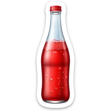 red fizzy drink in a bottle sticker