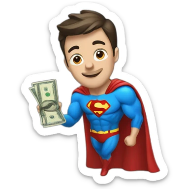 Super man have money sticker