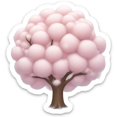 Pastel pink tree with snow sticker