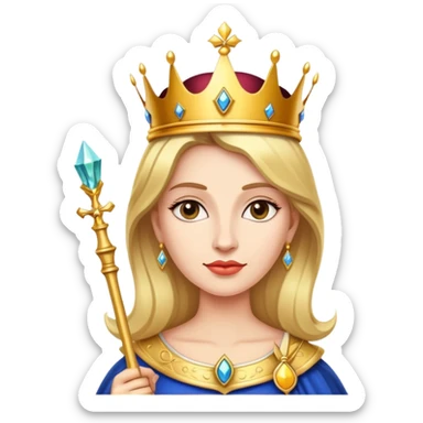 royal queen with crown and scepter sticker