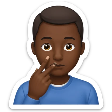 wiping her nose with her index finger sticker