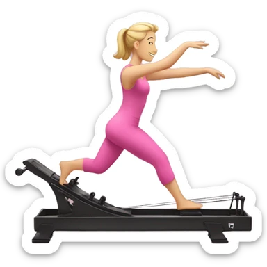 pink pilates reformer  sticker