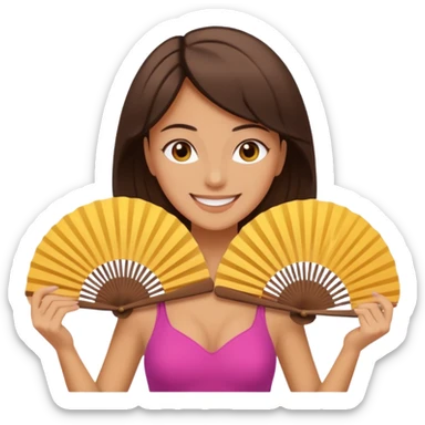 mulher se abanando com leque sticker