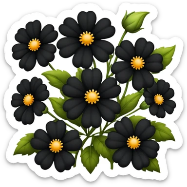 Black flowers  sticker