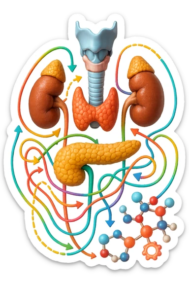quadro ormonale e metabolico in 3d sticker