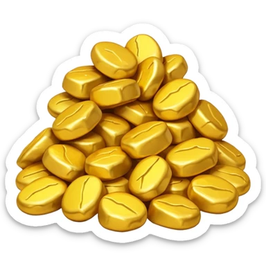 pile of gold nuggets emoji style sticker