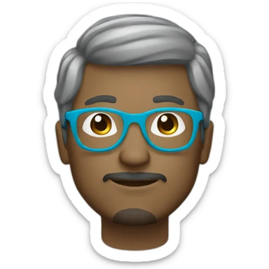 A man that looks a bit like a wizard with round blue glasses, green headphones and dark blonde hair  sticker