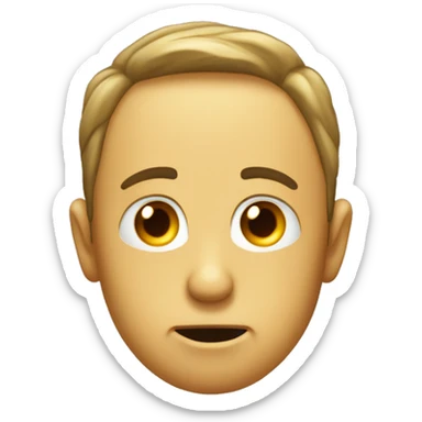 Sour en coin la tête vers le haut et les yeux qui regarde vers le bas  sticker