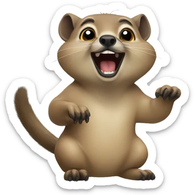 A happy hyrax sticker