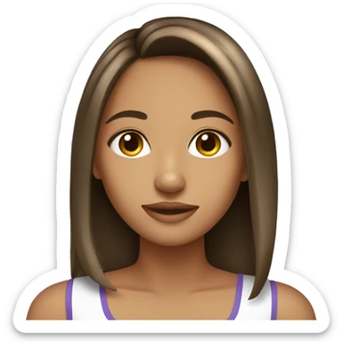 pretty brunette girl with highlights  sticker