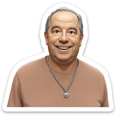 smiling old man with jewelry sticker