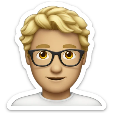 dark blond european men with glasses sticker