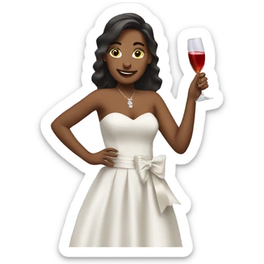 Bridesmaid partying  sticker
