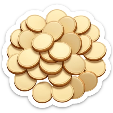 scattered thin almond slices, ivory to pale golden, gentle curves, slightly glossy or matte, clean 3D rendering, soft light, subtle shadow, no packaging, no anthropomorphic features, transparent background, emoji scale sticker